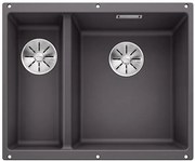 Blanco Subline 340/160-U, silgranitový drez pod pracovnú dosku 555x460x190 mm, drez vpravo, 1,5-komorový, sivá skala, BLA-523559