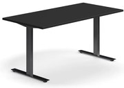 Kancelársky stôl QBUS, rovný, 1600x800 mm, T-rám, čierny rám, čierna