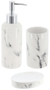 Sada kúpeľňových doplnkov Nardi Marble, biela/s chrómovými prvkami