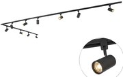 Inteligentný koľajnicový systém čierny 1-fázový 10-svetiel vrátane Wifi GU10 - Jeana