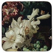 6ks pevné korkové podtácky s kvetmi a ovocím Liliana - 10 * 10 * 0,4 cm