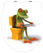 WC sedadlo s jednoduchým zatváraním Wenko Frog News, 45 x 38,8 cm