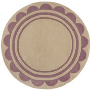 Ručne všívaný kusový koberec Lois Scallop Purple kruh, 120x120 (priemer) kruh, fialová, chodba / predsieň, Flair Rugs