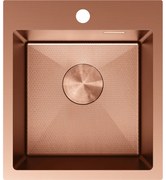 Mexen Solix, 1-komorový nerezový drez 400 x 450 mm, brúsená meď, vzor voština, 6401401000-65HC