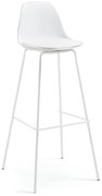 Biela barová stolička z imitácie kože (výška sedadla 75 cm) Brighter – Kave Home