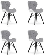 Set štyroch jedálenských stoličiek LAGO ekokoža, sivé / biele / čierne (4 ks)