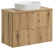 Závěsná skříňka Nova Oak Beyond s deskou a umyvadlem 80 cm dub coast evoke