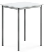 Stôl BORÅS, 700x600x900 mm, laminát - biela, strieborná