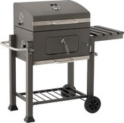 BBQ Meeting VEĽKÝ UHLÍKOVÝ ZÁHRADNÝ GRIL S VEKOU, LÍTNOU GRILOVACOU MREŽOU A KOLIESKAMI 114,5 x 60 x 108 CM *5320