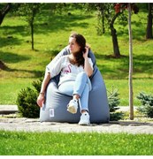 Sedací vak hruška sivá EMI