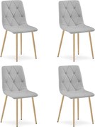 Set štyroch jedálenských stoličiek LIBRA svetlosivé / hnedé nohy (4 ks)