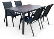 Záhradný jedálenský set Viking L + 4x kovová stolička Ramada