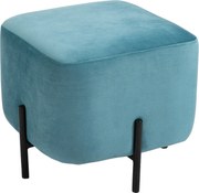 HOMCOM Potištený Velúrový Taburet, Odpočívadlo, Polyester, Oceľ, Pena, Tyrkysová 44,5 x 44,5 x 41,5 cm | Aosom