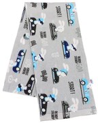 NEW BABY Flanelová plienka s potlačou New Baby sivá ready steady GO