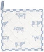 Bavlnená podložka s modrou potlačou Life with Cows - 20 * 20 cm