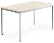 Kancelársky pracovný stôl QBUS, 1400x800 mm, breza/strieborná