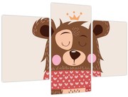 Obraz - Medvedík s červeným šálom (90x60 cm)