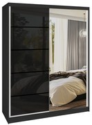 Šatníková skriňa SERENITY 133 cm čierny lesk MGB SERENITY SZP6/0/B/B/0/HIAL