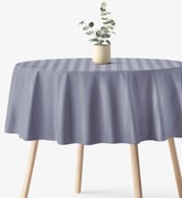 Goldea okrúhly damaškový obrus - tmavo sivé prúžky so saténovým leskom Ø 100 cm