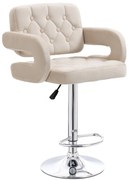 LuxuryForm DESIGN Barová stolička ADRIA VELUR na striebornom tanieri - krémová