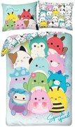Obojstranné posteľné obliečky z mikrovlákna Squishmallows – motív Squish Squad - 70 x 90 cm + 140 x 200 cm - zipsové zapínanie