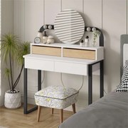 Toaletný stolík Houseland Lora biely/dub safírový