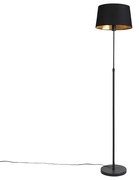 Stojaca lampa čierna s čiernym tienidlom 35 cm nastaviteľná - Parte