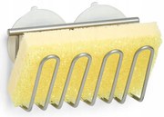 Držiak na hubku do drezu, kovový s 2 prísavkami, 12 x 6 cm SPONGE