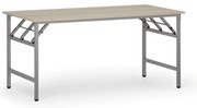 Konferenčný stôl FAST READY, 160x80 cm, sivostrieborná podnož, dub prírodný