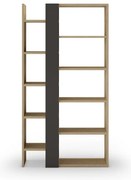 Knižnica v dekore duba v čierno-prírodnej farbe 80x152 cm Axel – Marckeric