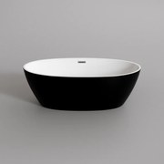 OVAL voľne stojaca vaňa, čierno-biela, 155x80x58 cm
