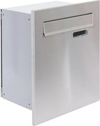 S10 poštová schránka na zamurovanie RAL9006 + nerez