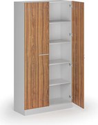 Kovová spisová skriňa s drevenými dverami, demontovaná, 1950 x 1000 x 500 mm, orech