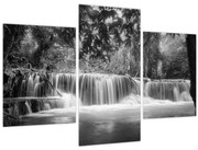 Obraz - Čiernobiely vodopád (90x60 cm)