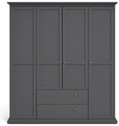 Sivá šatníková skriňa 181x201 cm Paris – Tvilum