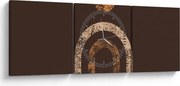 Obraz - Oranžové oblúky N⁰1 (s hodinami) (90x30 cm)
