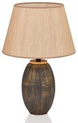 Sivo-béžová stolová lampa s textilným tienidlom (výška 46 cm) – Opviq lights