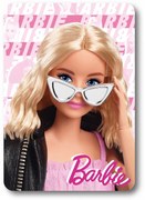 DETSKÁ FLEECOVÁ DEKA BARBIE 100X140 CM VZOROVANÁ