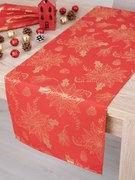 Lurexový Vianočný behúň Slávnostná červená - 40 × 140 cm