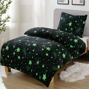 Obliečky Hviezdy zelené MikroPlyš 70x90 140x200 cm