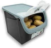 Úložný box na cibuľu a zemiaky, čierny a svetlosivý (12l)