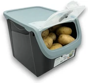 Úložný box na cibuľu a zemiaky, čierny a svetlosivý (12l)