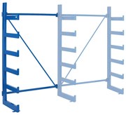 Konzolový regál prístavný, jednostranný, 2003 x 1329 x 624 mm, 6 poschodí