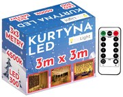 Tutumi Tutumi, LED svetelný záves 300 diód 3x3m 311334A, studená biela, CHR-06322