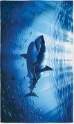 Rýchloschnúca XXL plážová osuška SHARKON modrá 150 x 210 cm, 100% mikrovlákno