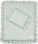 Sada do postieľok s volánom púštna zelená 50x65cm