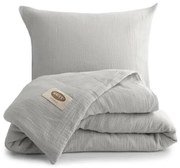 MATEX Mušelínové obliečky svetlosivá, 140 x 200 cm, 70 x 90 cm