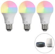 Sada 3 smart E27 LED svietidiel A60 matná RGBW 8,5W 806 lm 2700K
