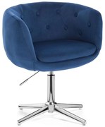 LuxuryForm DESIGN Kreslo MONTANA VELUR na striebornom kríži - modré