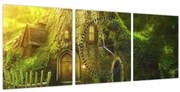 Obraz - Rozprávkový les (s hodinami) (90x30 cm)